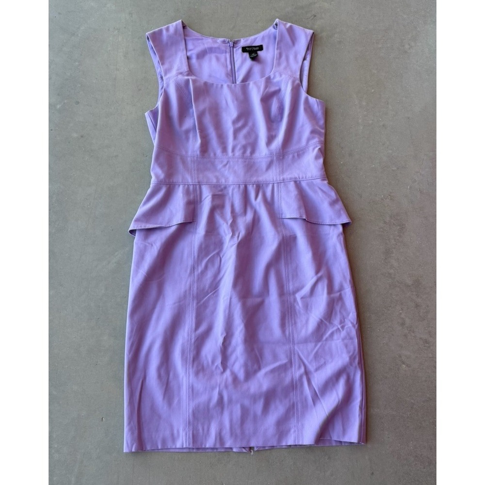 White House Black Market Dress 14 Lavender Purple Peplum Sheath Career